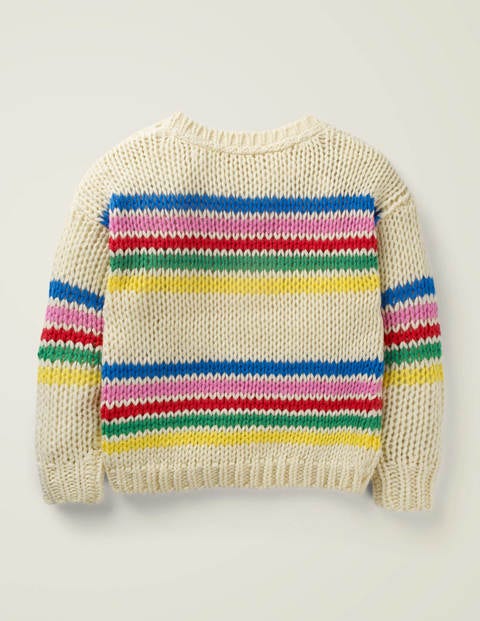 Stripy Knitted Jumper - Ecru Marl Stripy Knitted Jumper - Ecru Marl