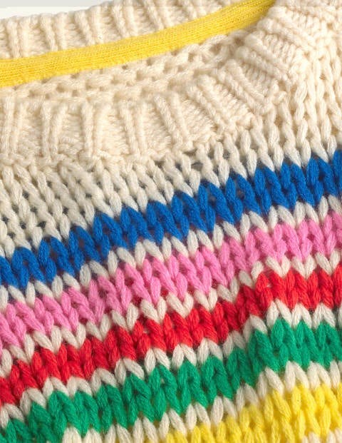 Stripy Knitted Jumper - Ecru Marl Stripy Knitted Jumper - Ecru Marl