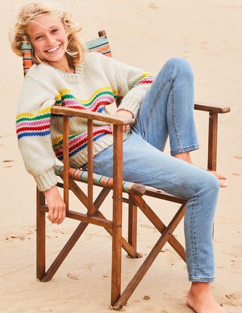 Stripy Knitted Jumper - Ecru Marl Stripy Knitted Jumper - Ecru Marl