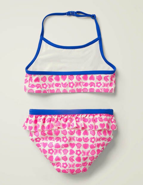 Halterneck Bikini Set - Neon Pink Maritime Geo Halterneck Bikini Set - Neon Pink Maritime Geo