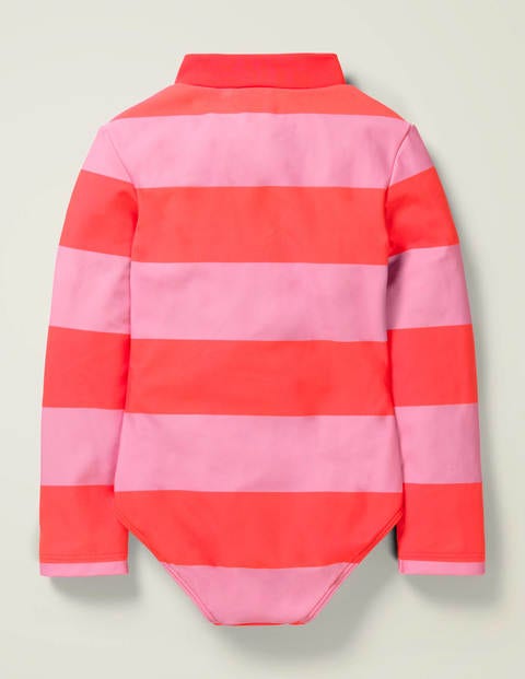 Long-Sleeved Swimsuit - Shocking Red/Pink Bloom Long-Sleeved Swimsuit - Shocking Red/Pink Bloom