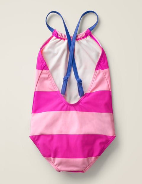 Printed Low-Back Swimsuit - Shocking Red/Pink Bloom Printed Low-Back Swimsuit - Shocking Red/Pink Bloom