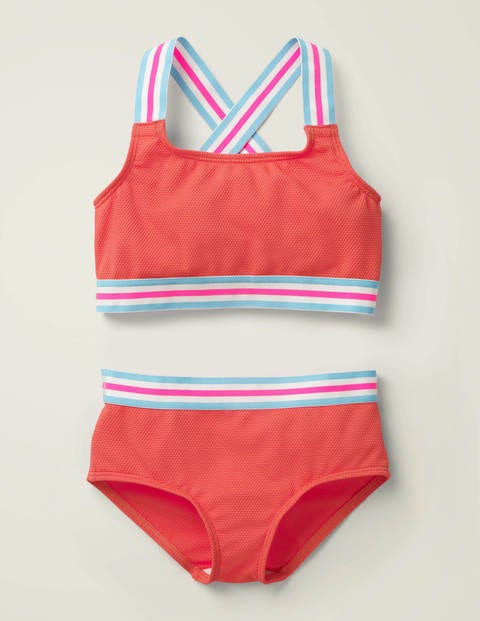 Textured Bikini Set - Sunset Red Textured Bikini Set - Sunset Red