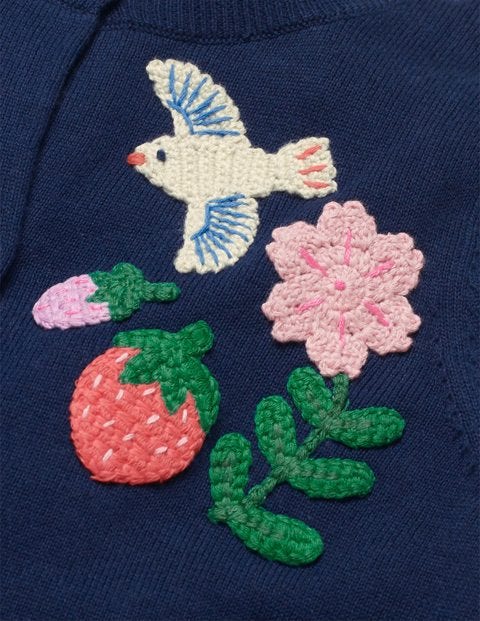 Fun Crochet Cardigan - College Navy Fun Crochet Cardigan - College Navy