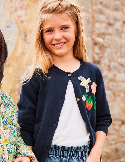 Fun Crochet Cardigan - College Navy Fun Crochet Cardigan - College Navy