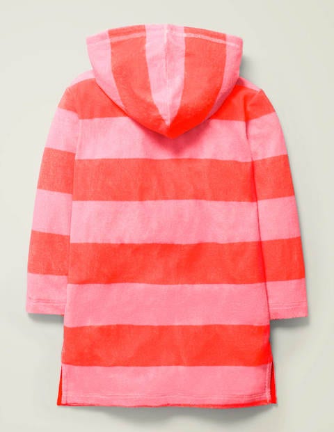 Stripy Towelling Beach Dress - Watermelon Pink/Pink Lemonade Stripy Towelling Beach Dress - Watermelon Pink/Pink Lemonade