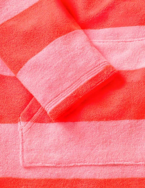 Stripy Towelling Beach Dress - Watermelon Pink/Pink Lemonade Stripy Towelling Beach Dress - Watermelon Pink/Pink Lemonade