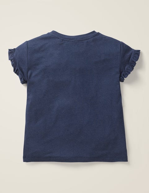 Frill Wrap Sleeve Top - College Navy Frill Wrap Sleeve Top - College Navy