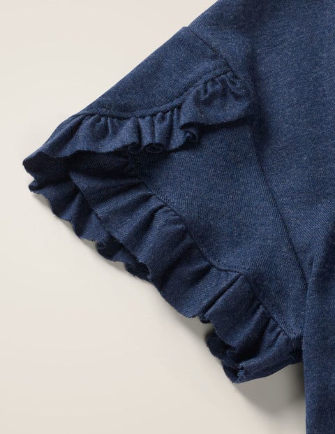 Frill Wrap Sleeve Top - College Navy Frill Wrap Sleeve Top - College Navy