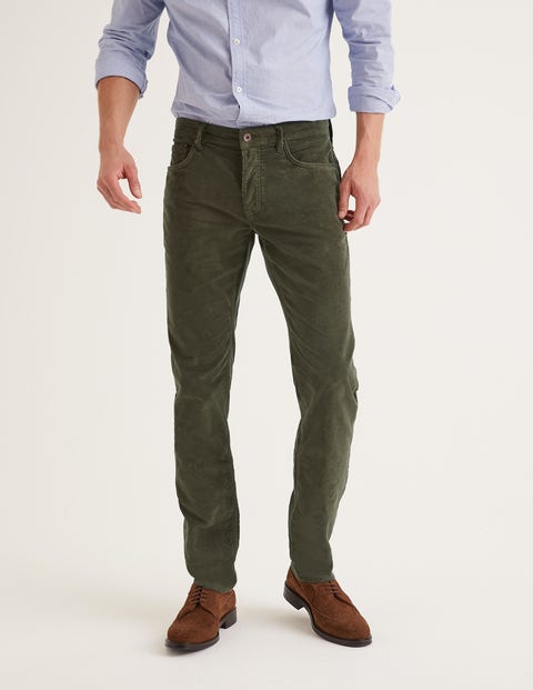 Slim Leg Cord Jeans - Dark Olive Slim Leg Cord Jeans - Dark Olive
