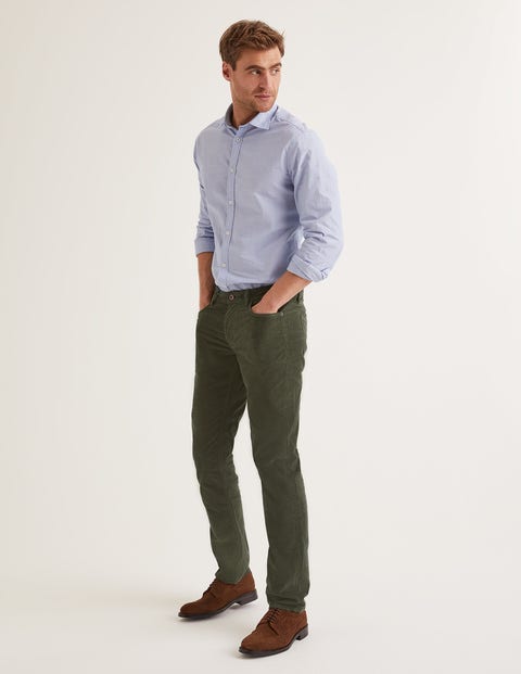 Slim Leg Cord Jeans - Dark Olive Slim Leg Cord Jeans - Dark Olive