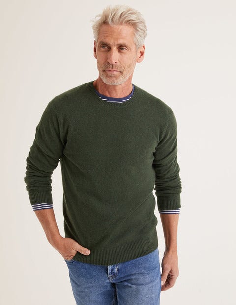 Pull Col Rond En Cachemire - Vert sapin Pull Col Rond En Cachemire - Vert sapin