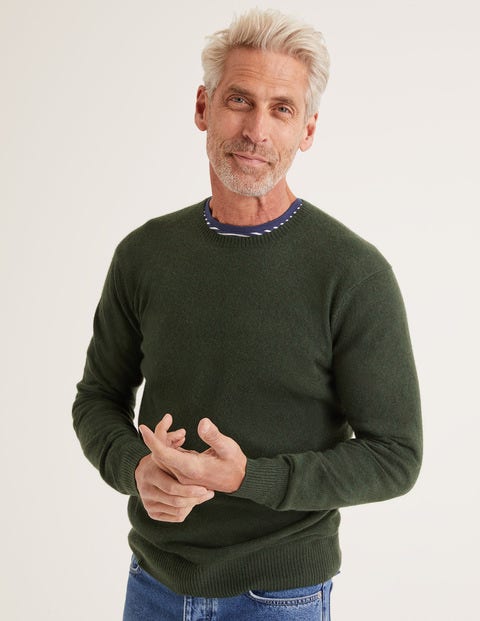 Pull Col Rond En Cachemire - Vert sapin Pull Col Rond En Cachemire - Vert sapin