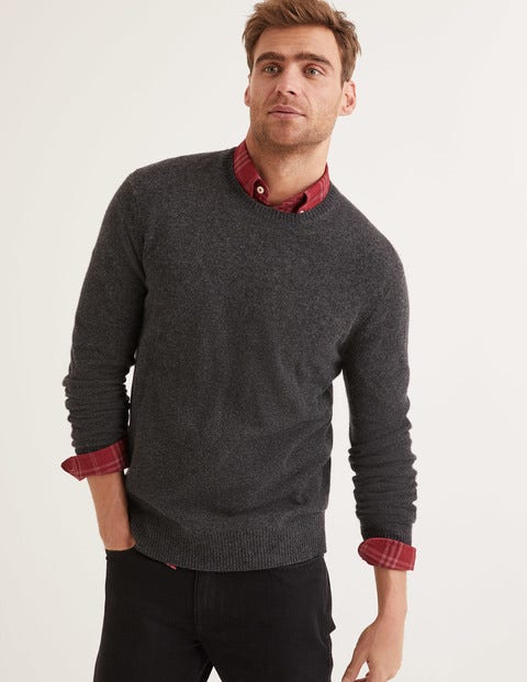 Cashmere Crew Neck - Dark Grey Marl Cashmere Crew Neck - Dark Grey Marl