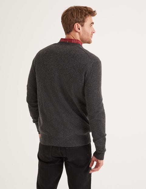 Cashmere Crew Neck - Dark Grey Marl Cashmere Crew Neck - Dark Grey Marl
