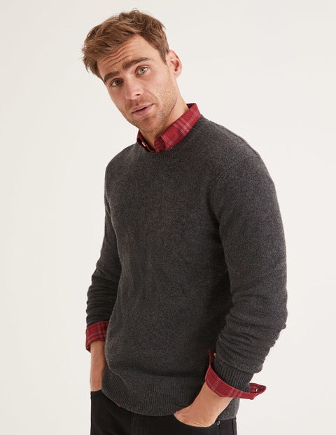 Cashmere Crew Neck - Dark Grey Marl Cashmere Crew Neck - Dark Grey Marl