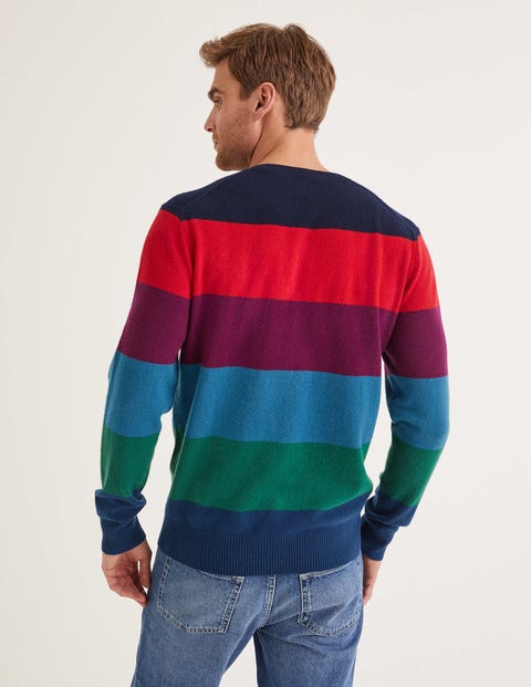 Cashmere Crew Neck - Rainbow Stripe Cashmere Crew Neck - Rainbow Stripe