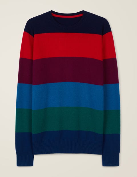 Cashmere Crew Neck - Rainbow Stripe Cashmere Crew Neck - Rainbow Stripe