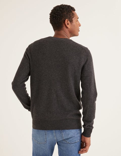 Pull Col V En Cachemire - Gris chiné foncé Pull Col V En Cachemire - Gris chiné foncé