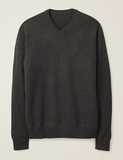 Pull Col V En Cachemire - Gris chiné foncé Pull Col V En Cachemire - Gris chiné foncé