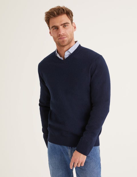 Cashmere V-Neck - Navy Cashmere V-Neck - Navy