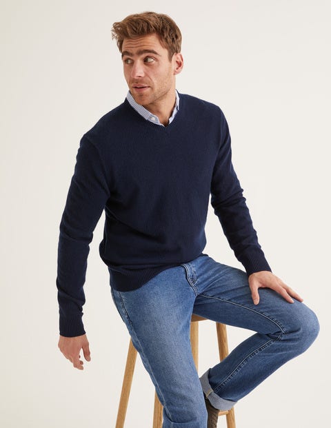 Cashmere V-Neck - Navy Cashmere V-Neck - Navy