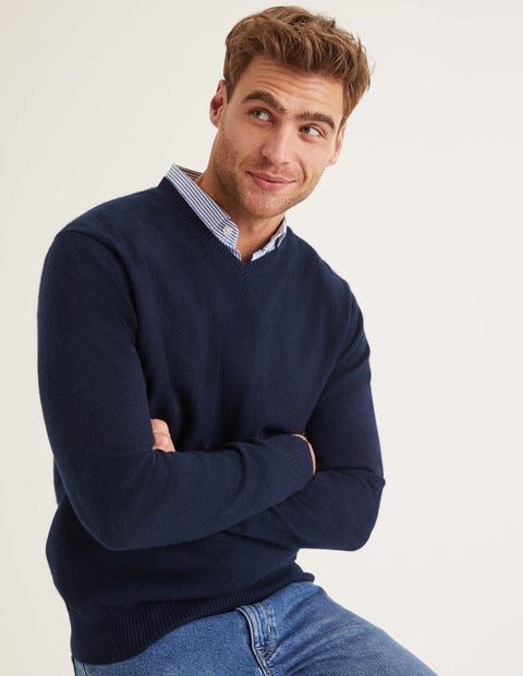 Cashmere V-Neck - Navy Cashmere V-Neck - Navy