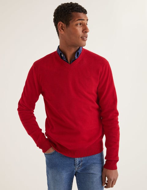 Cashmere V-Neck - Claret Cashmere V-Neck - Claret