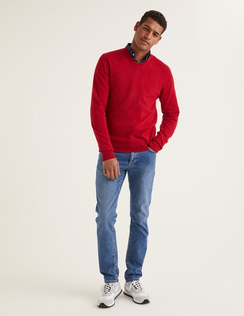 Cashmere V-Neck - Claret Cashmere V-Neck - Claret