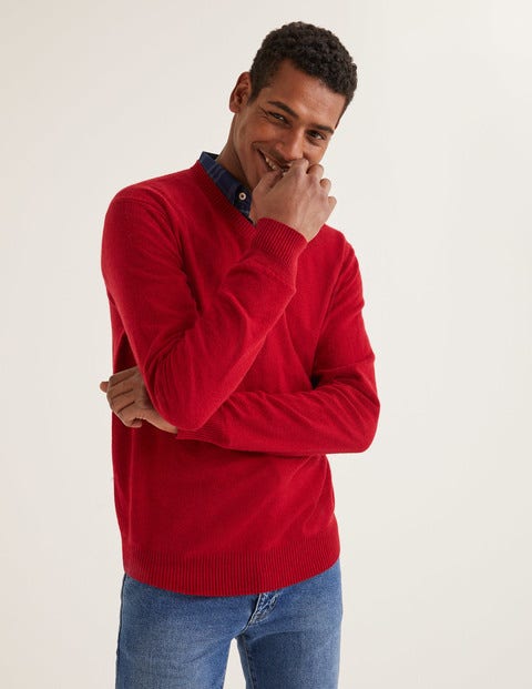 Cashmere V-Neck - Claret Cashmere V-Neck - Claret