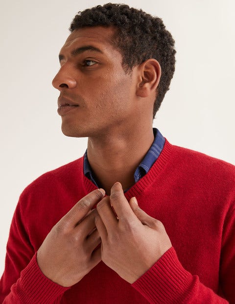 Cashmere V-Neck - Claret Cashmere V-Neck - Claret