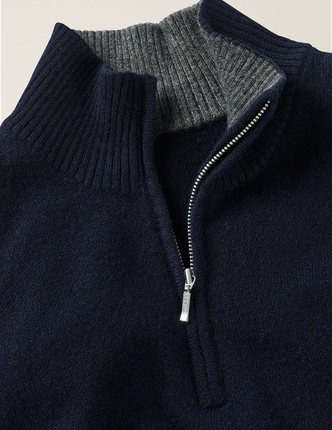 Cashmere Half-Zip - Navy Cashmere Half-Zip - Navy