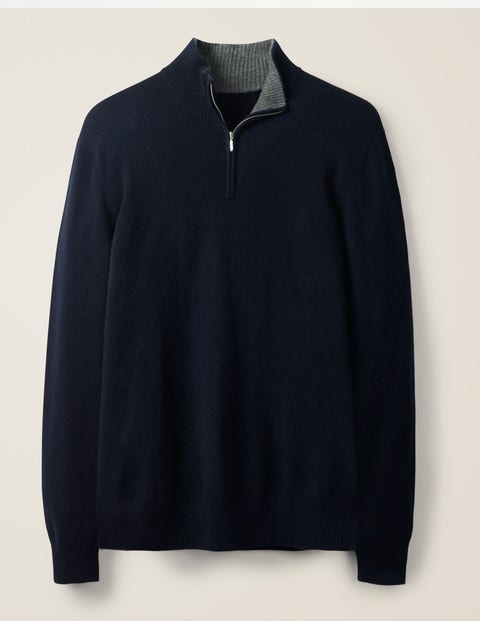 Cashmere Half-Zip - Navy Cashmere Half-Zip - Navy