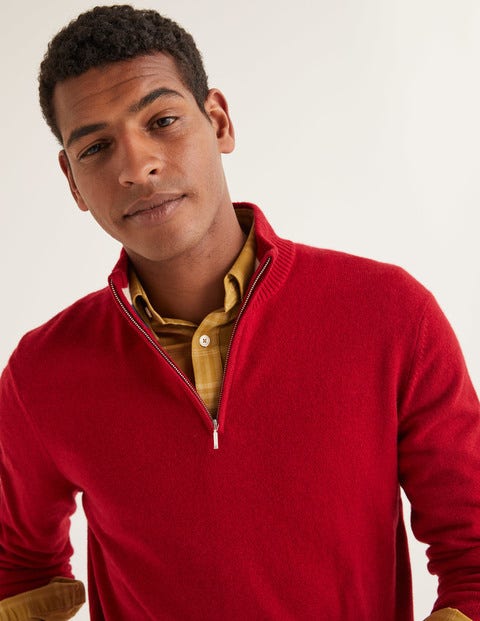 Cashmere Half-Zip - Claret Cashmere Half-Zip - Claret