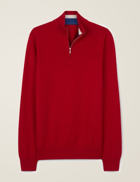 Cashmere Half-Zip - Claret Cashmere Half-Zip - Claret