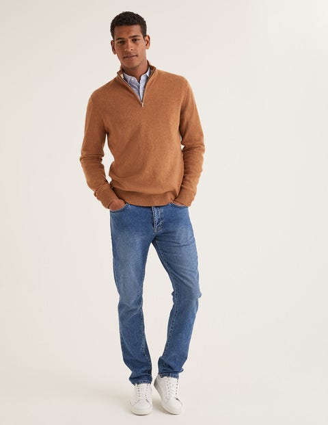 Pull Partiellement Zippé En Cachemire - Blé doré Pull Partiellement Zippé En Cachemire - Blé doré