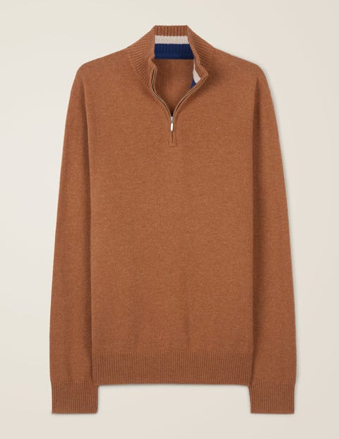 Pull Partiellement Zippé En Cachemire - Blé doré Pull Partiellement Zippé En Cachemire - Blé doré