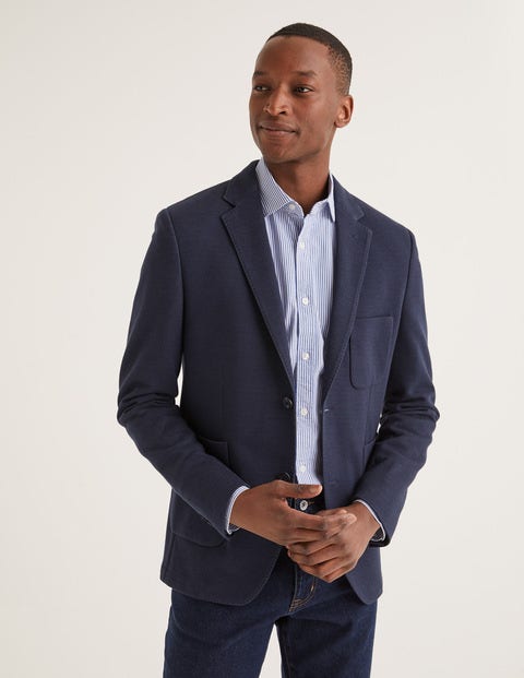 Elgin Piqué Blazer - Navy Elgin Piqué Blazer - Navy