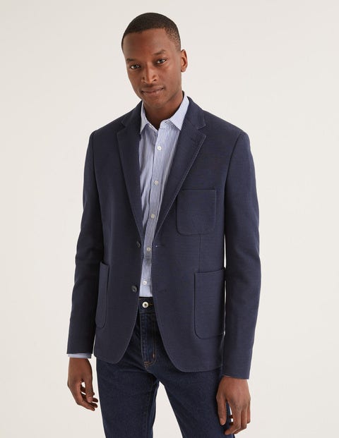 Elgin Piqué Blazer - Navy Elgin Piqué Blazer - Navy