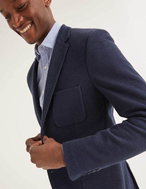 Elgin Piqué Blazer - Navy Elgin Piqué Blazer - Navy