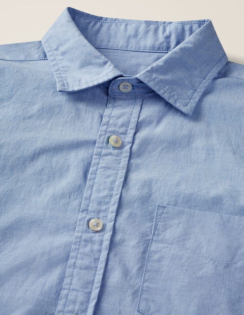 Poplin Cutaway Collar Shirt - Blue End on End Poplin Cutaway Collar Shirt - Blue End on End