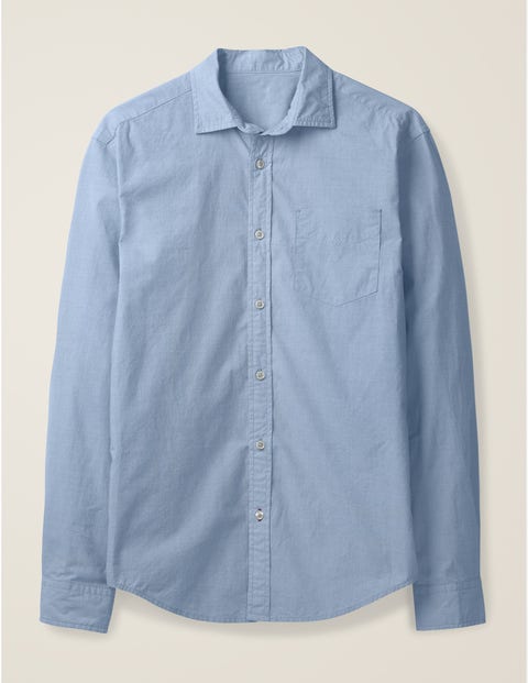 Poplin Cutaway Collar Shirt - Blue End on End Poplin Cutaway Collar Shirt - Blue End on End