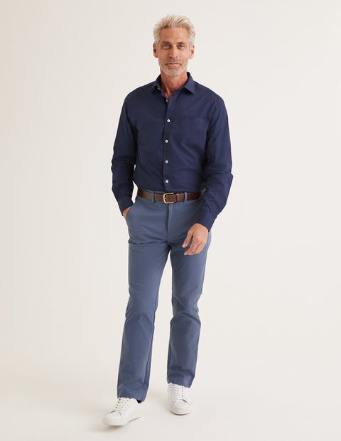 Poplin Cutaway Collar Shirt - Navy Poplin Cutaway Collar Shirt - Navy