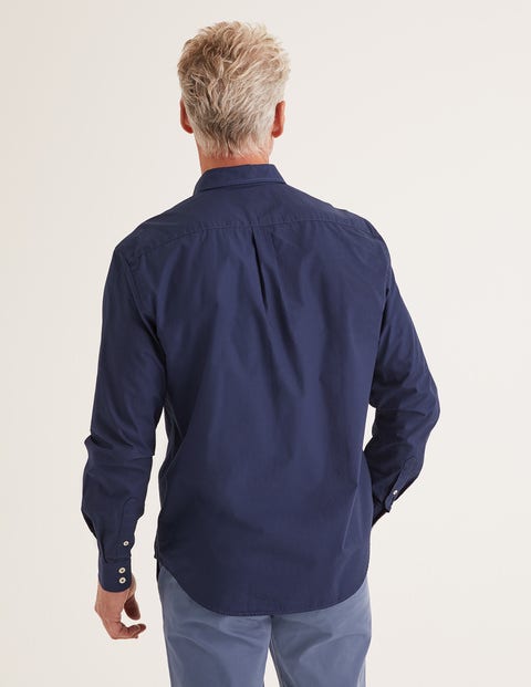 Poplin Cutaway Collar Shirt - Navy Poplin Cutaway Collar Shirt - Navy