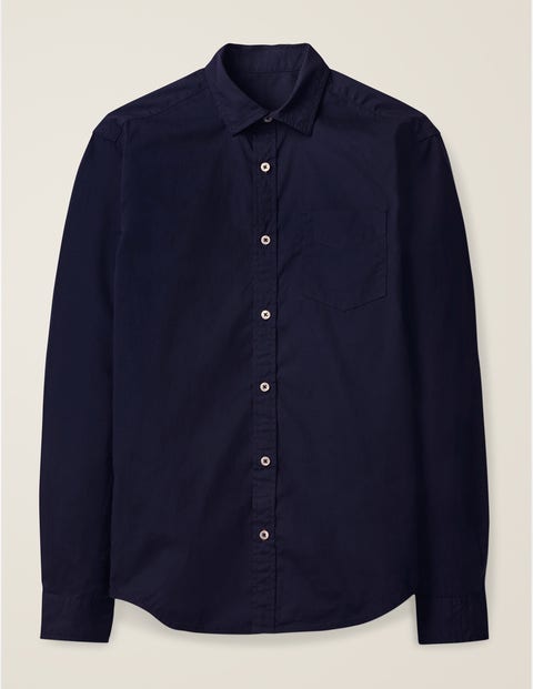Poplin Cutaway Collar Shirt - Navy Poplin Cutaway Collar Shirt - Navy