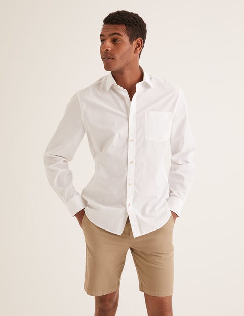 Poplin Cutaway Collar Shirt - White Poplin Cutaway Collar Shirt - White