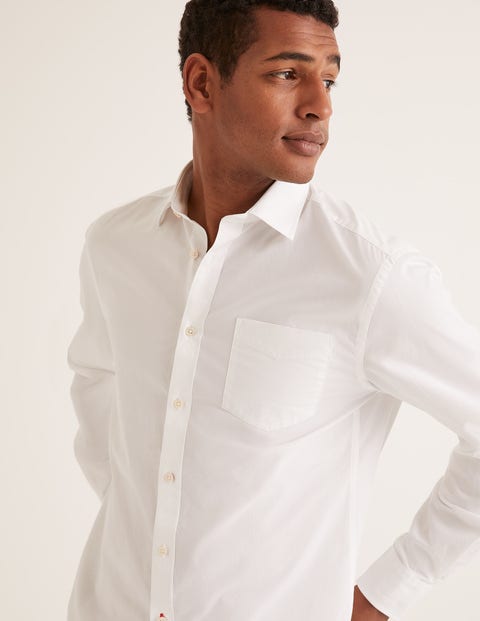 Poplin Cutaway Collar Shirt - White Poplin Cutaway Collar Shirt - White