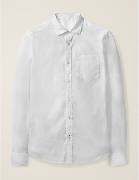 Chemise en popeline avec col découpé - Blanc Chemise en popeline avec col découpé - Blanc