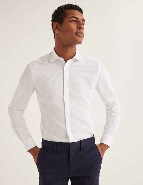 Slim Fit Cutaway Collar Shirt - White Slim Fit Cutaway Collar Shirt - White