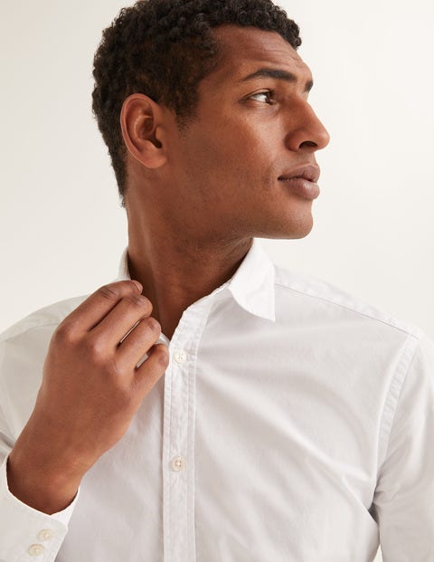 Slim Fit Cutaway Collar Shirt - White Slim Fit Cutaway Collar Shirt - White